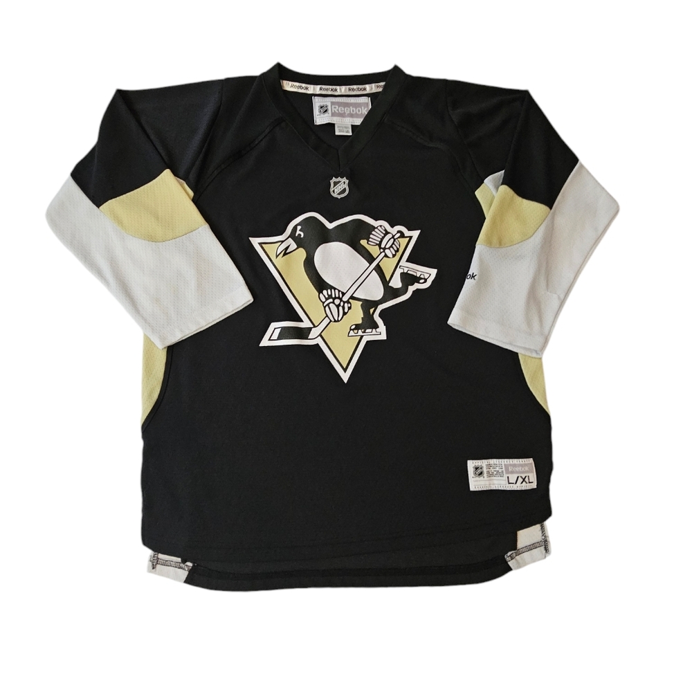 Pittsburgh Penguins Reebok NHL Hockey Black Jersey YOUTH Size Large / XL